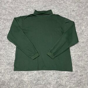 VTG L.L. Bean Sweatshirt Mens Large Forest Green Turtleneck Made in USA Hiking